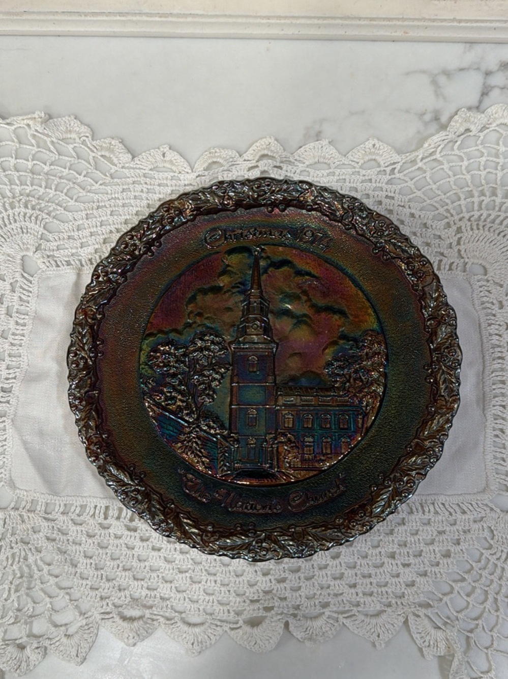 Fenton Carnival Glass Decorative Plate